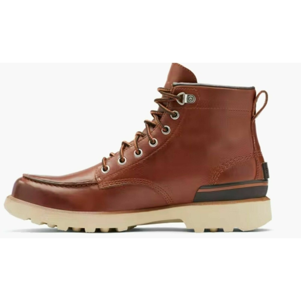 💥HP💥 SOREL Caribou Moc Toe Waterproof Boot Men's Sz 8 Dark Caramel Oatmeal NEW
